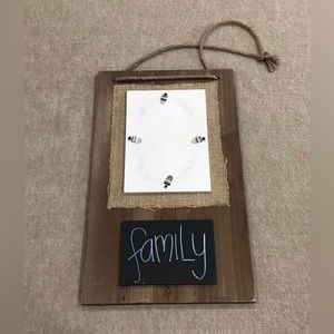 Enchante Burlap Chalkboard Family Photo Picture Note Farmhouse Decor Board Home